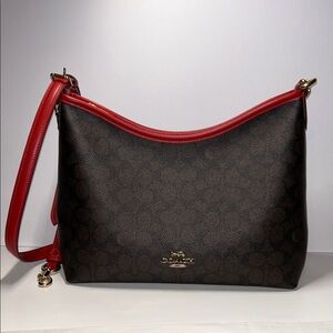 Coach Red and Brown Shoulder Bag